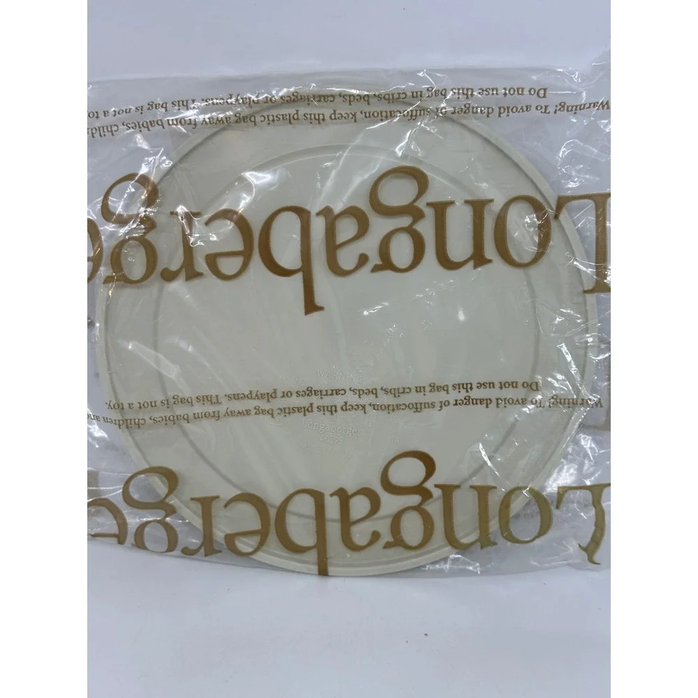Longaberger Protector Lid 8 Inch American Work Cream Plastic Basket Cover 40395